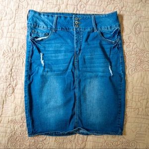 NWOT High Waisted Denim Pencil Skirt